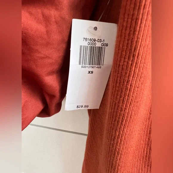 Old Navy Rust Button-Front Puff Sleeve Fall Blouse XSmall - Picture 7 of 8